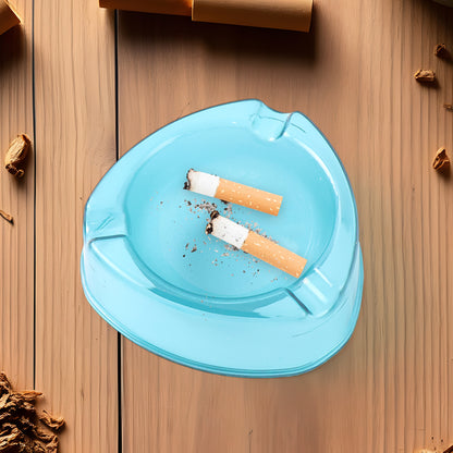 Oblivion Heavy-duty Transparent Plastic Ashtray With Triple Rest Slots  Anti-slip Base (1 Pc)