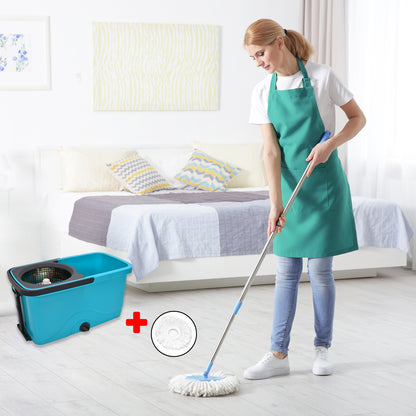 Quick Spin Mop – Plastic Floor Cleaner with Big Bucket & Easy Wheels