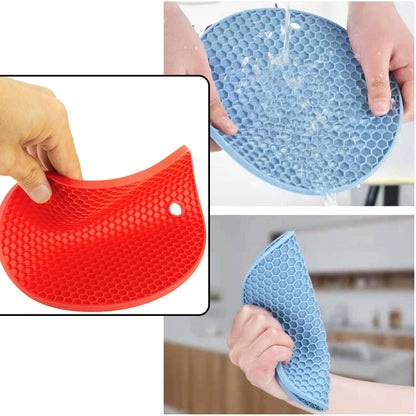 1pc Silicone Hot Mat Used For Breakfast Lunch And Dinner Purposes In Different-different Places.