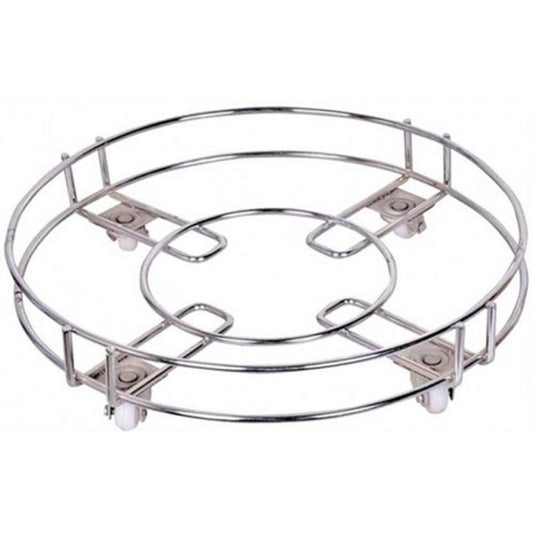 Stainless Steel Gas Cylinder Trolley with Wheels LPG Cylinder Roller Stand Movable Trolley