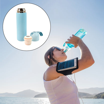 Stainless Steel Water Bottle With Handle Easy To Carry Fridge Water Bottle Leak Proof Rust Proof Hot  Cold Drinks Gym Sipper Bpa Free Food Grade Quality Steel Fridge Bottle For Officegymschool (Approx 500 Ml)