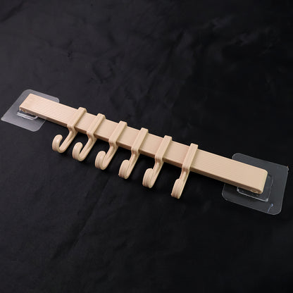 Self-Adhesive 6-Hook Wall Hanging Rack (1 Pc)