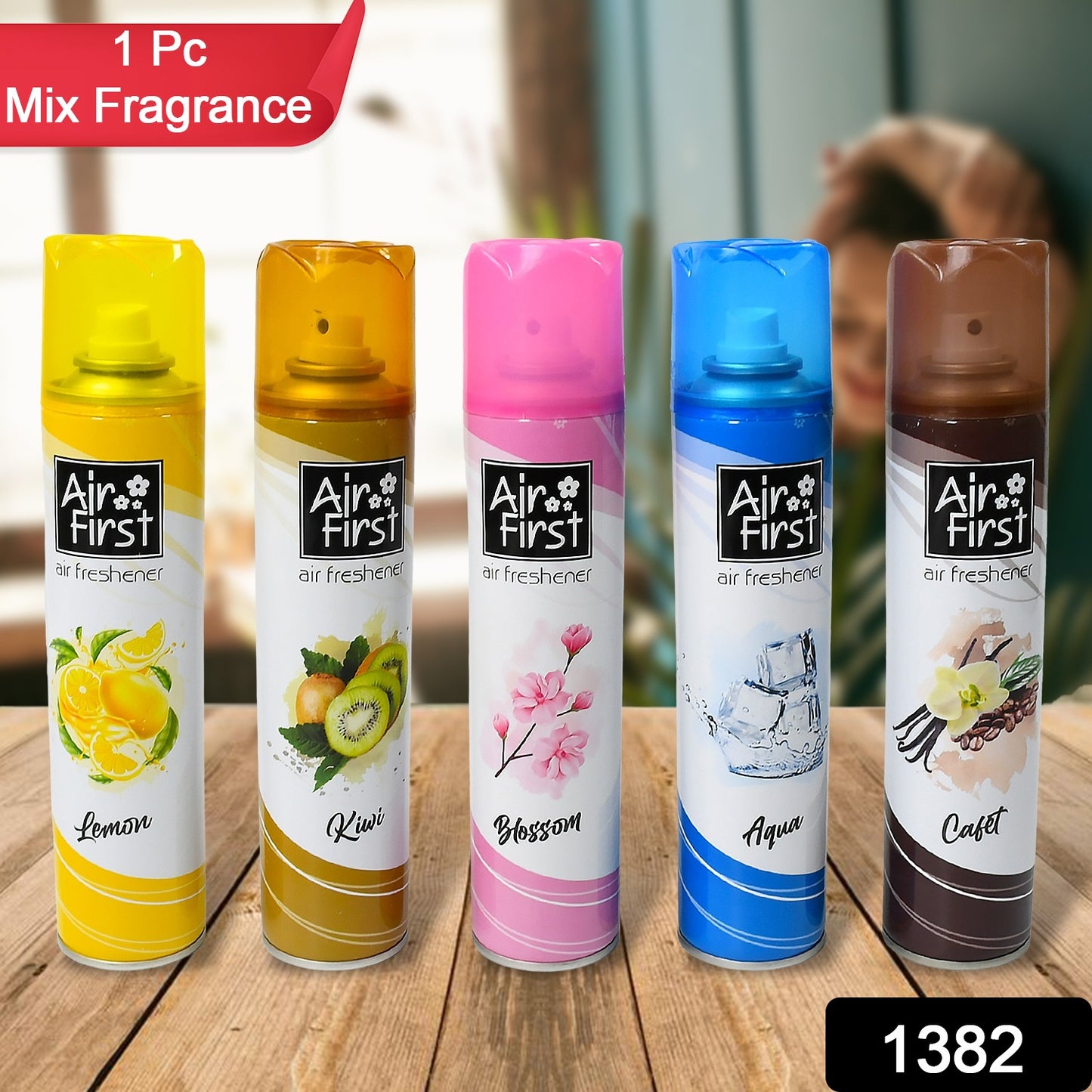 Air Freshener  Used In Office Home Hotels Banquets Carpet Etc Room Spray Air Freshener Mix Fragrance Lemon Kiwi Blossom Aqua Cafet (300 Ml Approx  1 Pc)