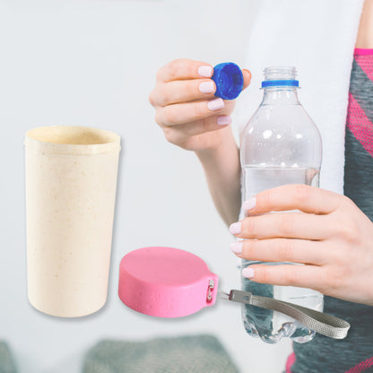 Travel Coffee Cup Portable Water Bottle Wheat Straw Coffee Tea Mug Coffee Mug With Lids For Coffee Tea (300 Ml Approx)