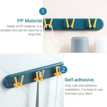 Toothbrush Holder Plastic Bathroom Accessories Organizer Wall Mounted Hanging Mount Shelf  Hooks (1pc)