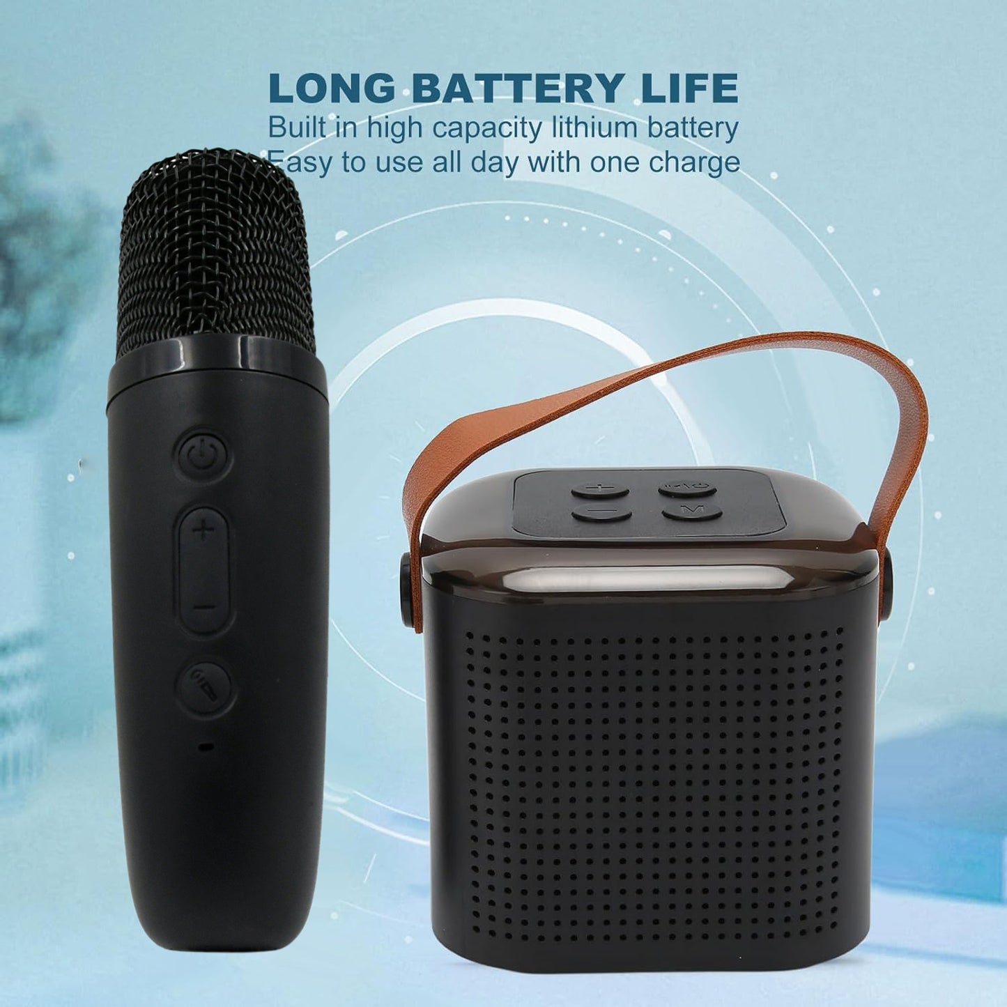 Wireless Speaker Microphone Set Rgb Light Support Memory Card Portable karaoke Machine Perfect  For Travel Tv