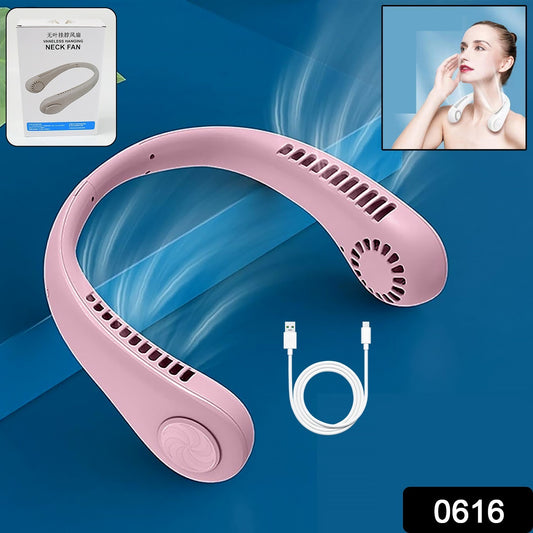 Portable Neck Fan Holiday Hands Free Bladeless Neck Fan 360 Cooling Hanging Fan Usb Rechargeable Personal Neck Fan Wearable Neck Fan Suitable For Traveling