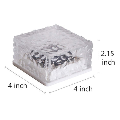 Solar Ice Cube Shaped Garden Light Ice Cube Shaped Garden Warm Light Outdoor Solar Garden Decorative Lights For Walkway Pathway Backyard Christmas Decoration Parties