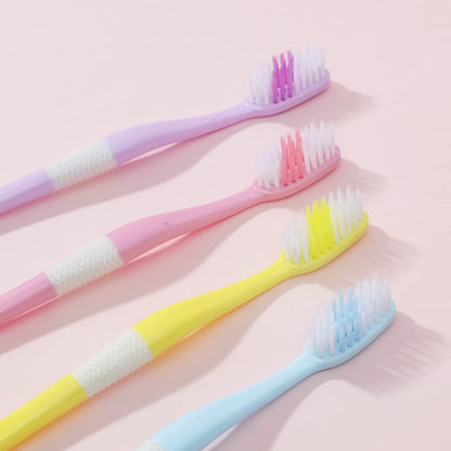 2-in-1 Tooth Brush With Tongue Scraper Soft Bristle  Long Handle (8pcs) Soft Toothbrush