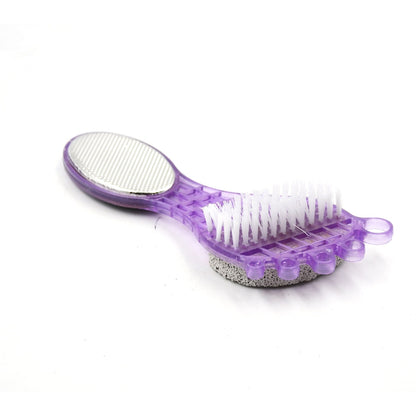 4 In 1 Pedicure Tool For Rough  Dry Feet Dual-sided With Pumice Stone Soft Brush Steel Scrubber  Emery File Softens Hard Foot Corns  Calluses Cleanses  Smoothens Dull Feet