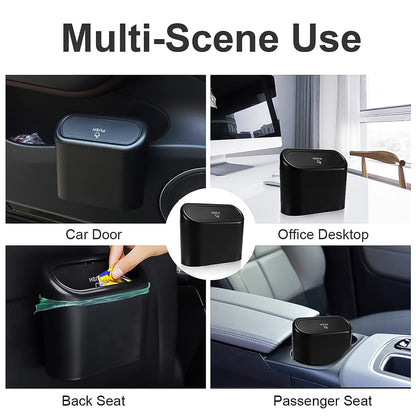 Plastic Mini Car Trash Can / Bin with Lid (1 Pc / With Brown Box)