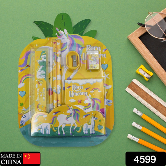6 Pc Set Stationary Set Including Pencil Ruler Rubber Pencil Sharpener  School Office Product Gift