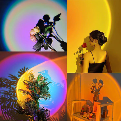 4 Colors Sunset Lamp Sunset Projection Lamp Led Night Lights