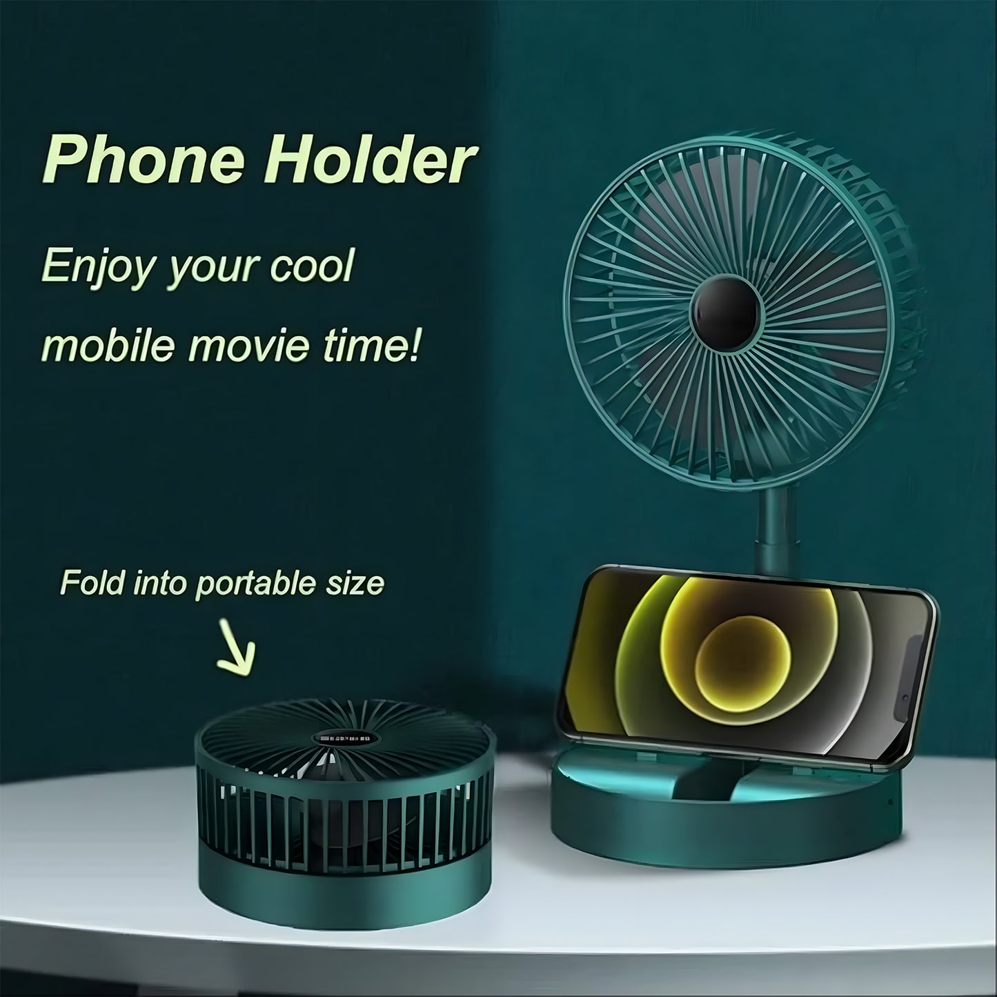 Telescopic Electric Desktop Fan Height Adjustable Foldable  Portable For Travelcarry  Silent Table Top Personal Fan For Bedside Office Table (Battery Not Include)