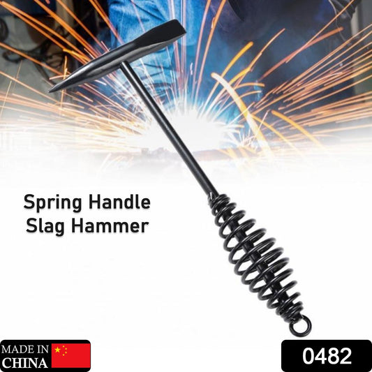 Welding Slag Removal Tool  Chipping Hammer With Coil Spring Handle Mufti Functional For Cleaning Removing Slag Industrial Weld Slag Spatter Removal Tool Welding Hammer For Machinery Electrician (1 Pc )