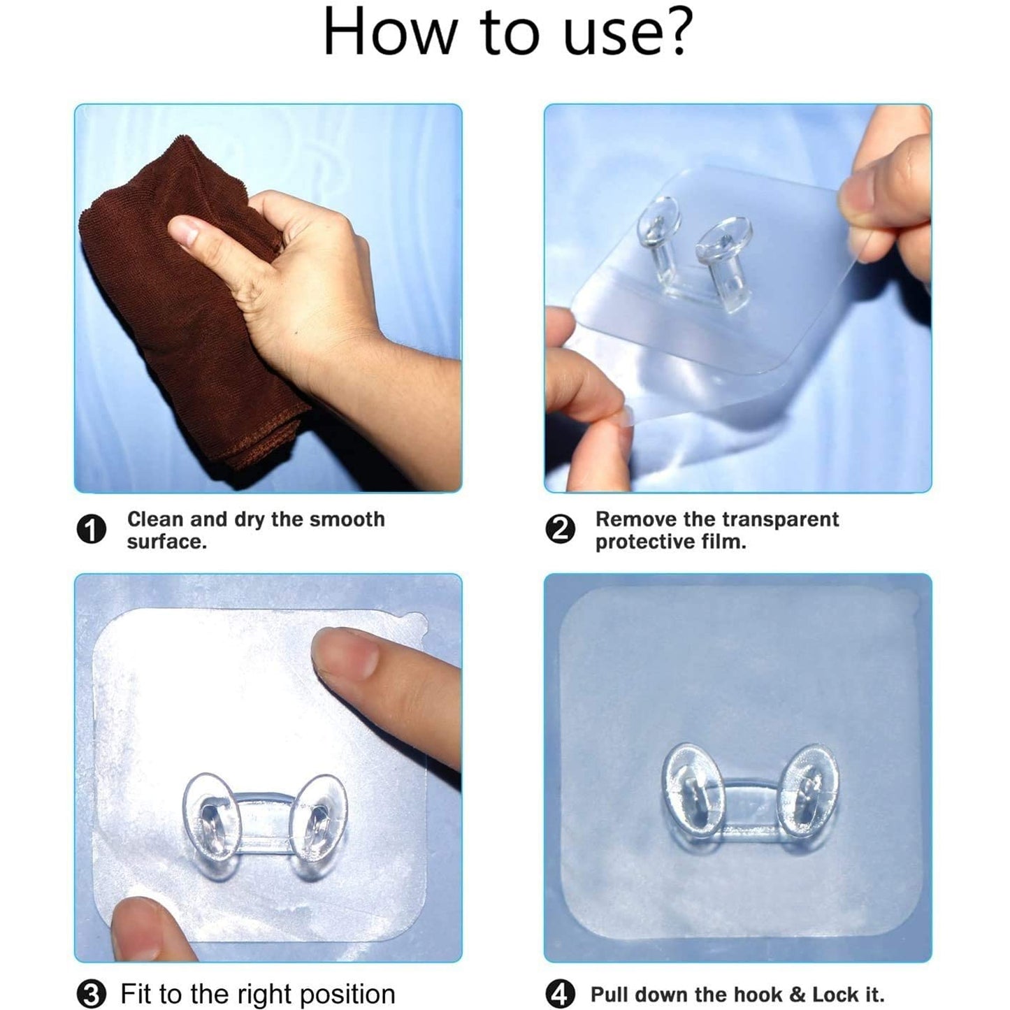 Transparent Self Adhesive Hook Seamless Drill Free Removable Wall Mounted Hanger As Toothbrush Holder Power Plug Socket Holder Waterproof And Oil Proof (1 Pc)