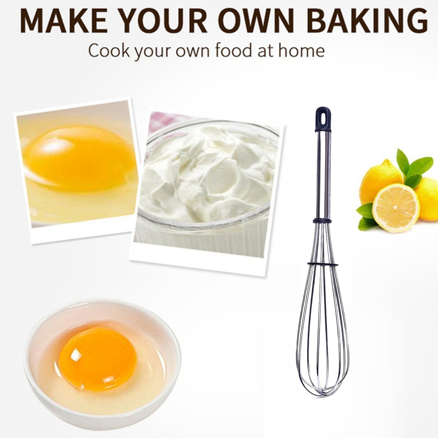 Stainless Steel Wire Whiskballoon Whiskegg Frother Milk  Egg Beater (8 Inch)