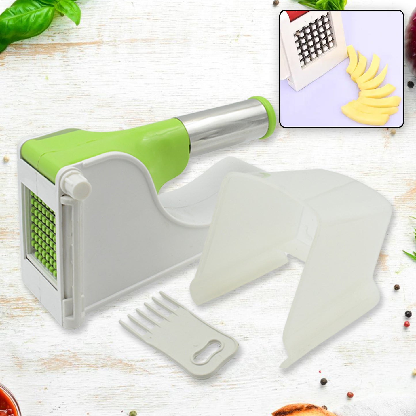 Virgin Plastic French Fry Chipper Potato Slicer With Container