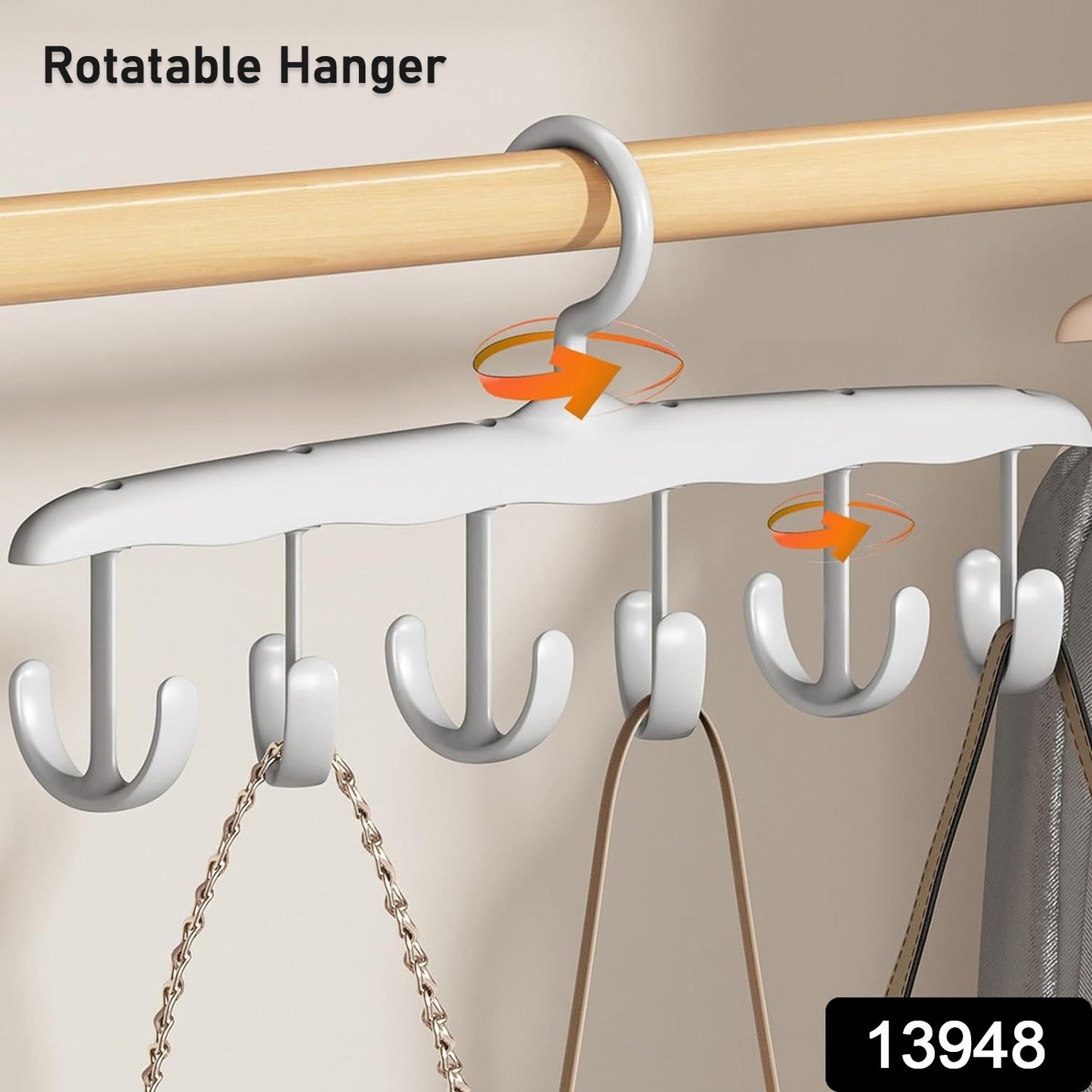 Tank Top Hanger 12-hook Space Saving Hanger Capacity Rotatable Wood Space Saving Hanger Closet Organizers And Storage For Dorm  Apartment For Tank Top