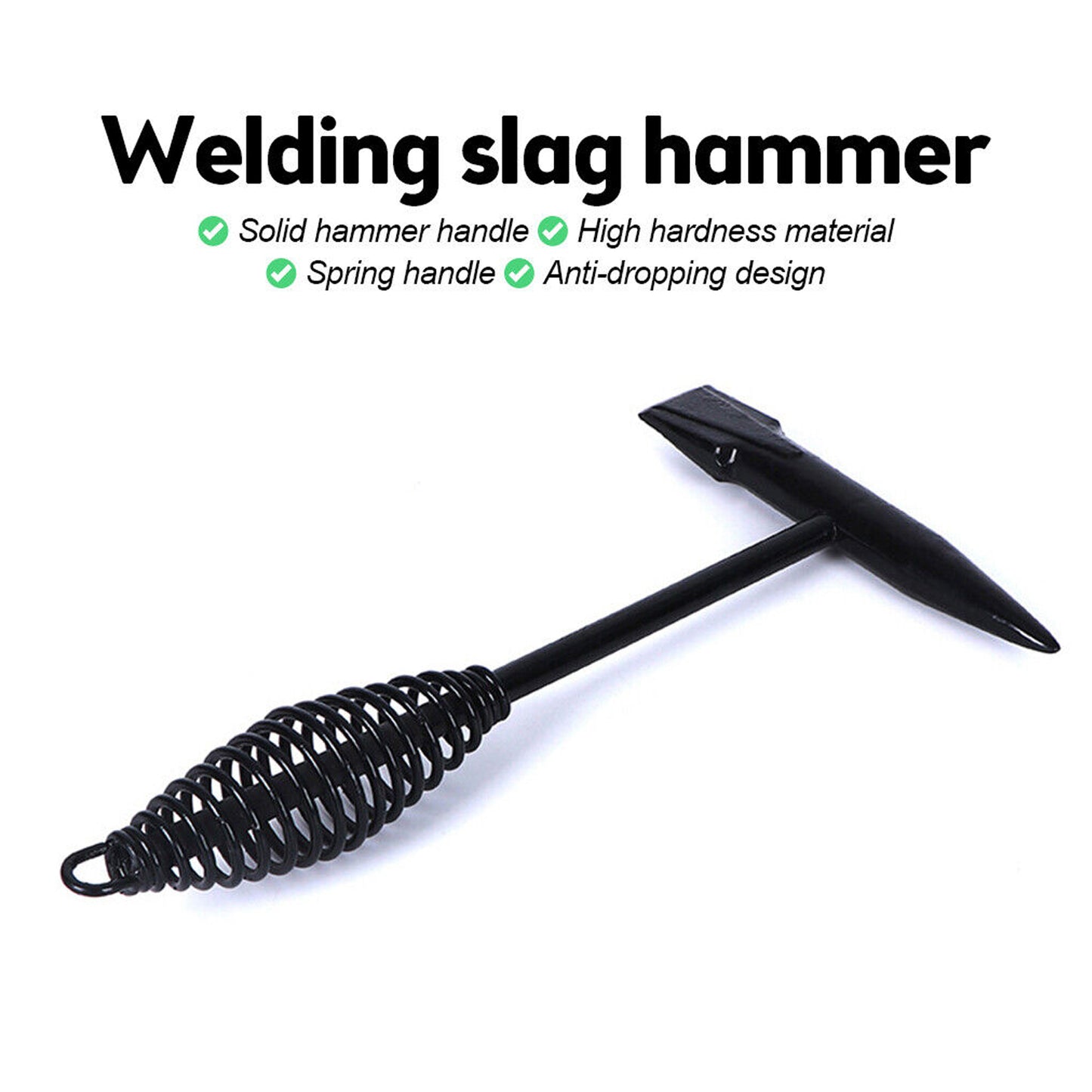 Welding Slag Removal Tool  Chipping Hammer With Coil Spring Handle Mufti Functional For Cleaning Removing Slag Industrial Weld Slag Spatter Removal Tool Welding Hammer For Machinery Electrician (1 Pc )
