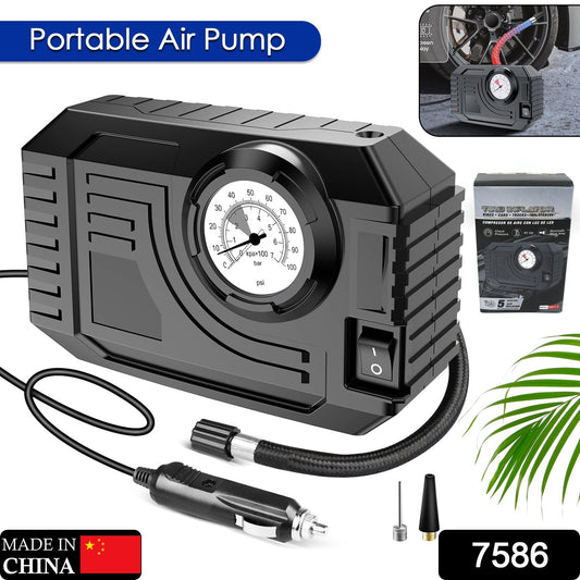Tire Inflator Portable Air Compressor 12v Small Air Pump For Car Tires Bicycle Balloons Cars Bike Bicycles And Other Inflatables With Led Light (12v)